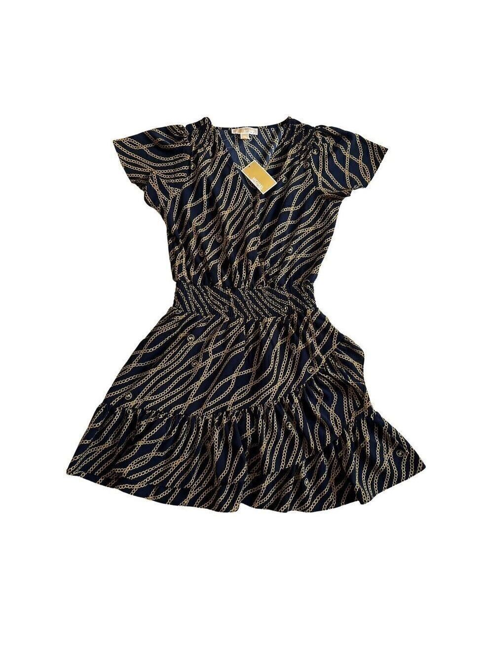 Michael Kors Mini Gold Blue Dress